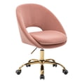 thumbnail image 2 of Savas Chaise de Bureau en Velours pour Bureau à Domicile Rose, 2 of 8