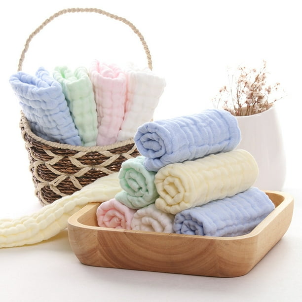 Pack De 4 Toallas De Baño De Muselina Para Bebé - 6 Capas De Algodón, Suaves Y Absorbentes