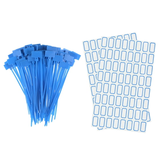 Uxcell Blue Nylon Cable Ties Tags Label Marker Self-Locking for Marking Organizing 100 Pack