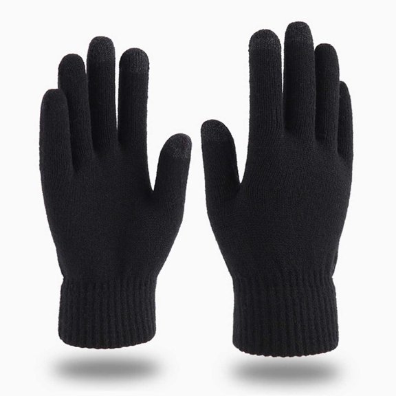 Tqcoqu Unisex Color Mix Knit Gloves, Thick Warm Winter Touchscreen Finger Gloves for Outdoor,Women's,Free Size