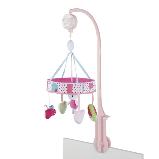 Juguete de peluche para bebé con forma de conejo giratorio y música para colgar en la cama