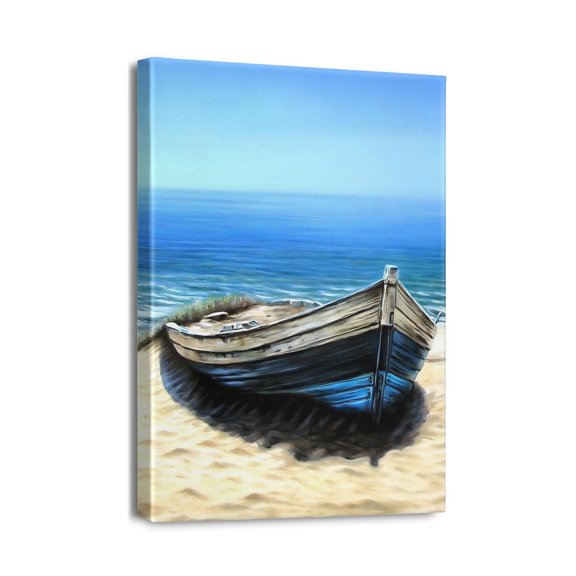 Abstract Beach Wall Art 12x16 Canvas Painting, Perfect for Coastal Bedroom Decor