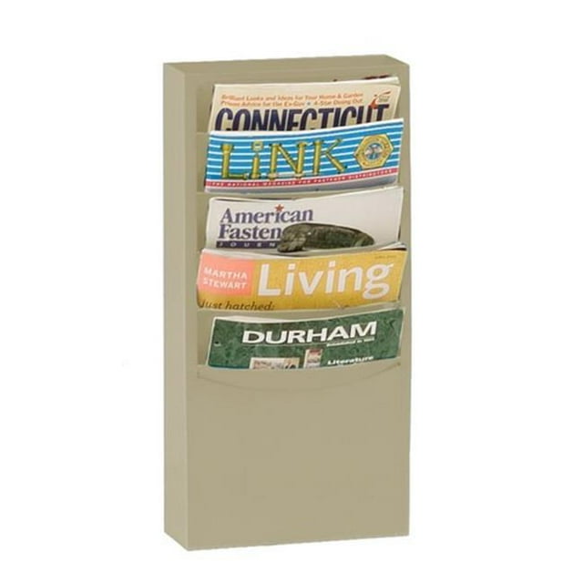 Durham 403-75 Steel 5 Contour Pocket Vertical Literature Rack, Tan
