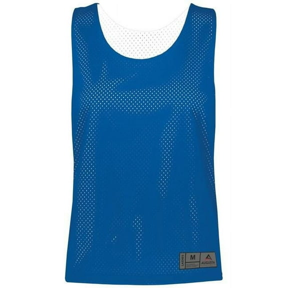 Ladies Mesh Reversible Pinnie Top, Royal & White - 3XL