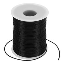 Uxcell 1.5mm x 109 Yard Nylon Satin Cord 1.5mm Beading String Braided Rope, Black