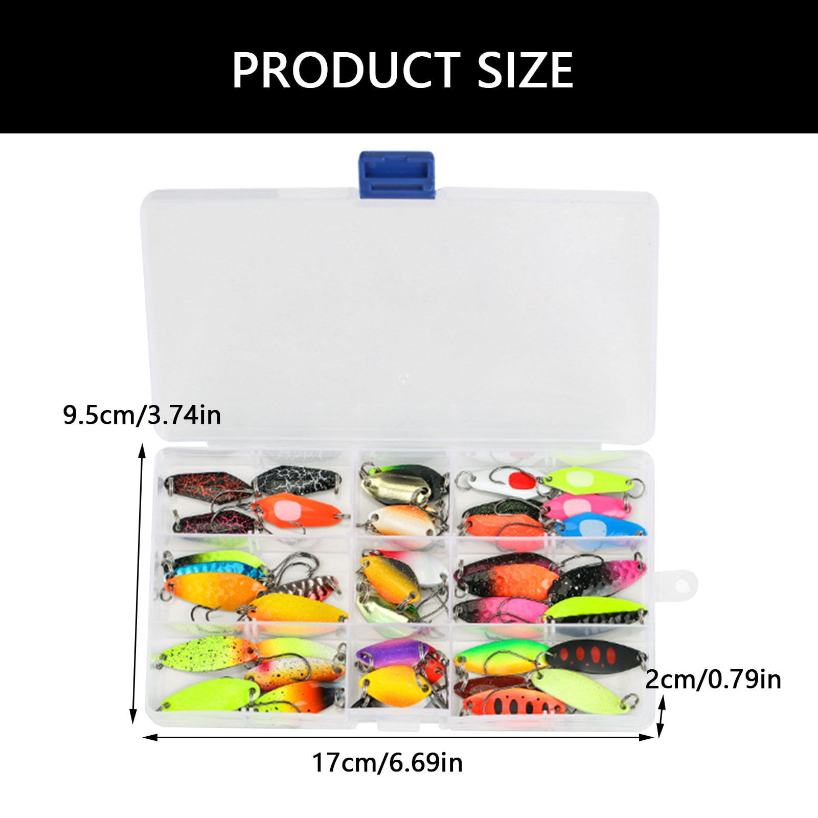 43Pcs Hard Baits Metal Spoon Fishing Baits for Trout Fishing Spoon Lure Fishing Accessories Casting Spinner Baits