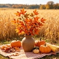 thumbnail image 4 of 2PCS Artificial Maple Leaves Branches, Fall Orange Paper Leaves Stems, 14.96in, Faux Thanksgiving Fall Fake Autumn Leaves for Thanksgiving Table Centerpieces Decoration, 4 of 4