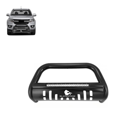 Black Horse BEACON Bull Bar Skid Plate Black Compatible with 2007-2022 Chevrolet Colorado (Excludes ZR2 Model)|2015-2022 GMC Canyon-BE-GMCOB
