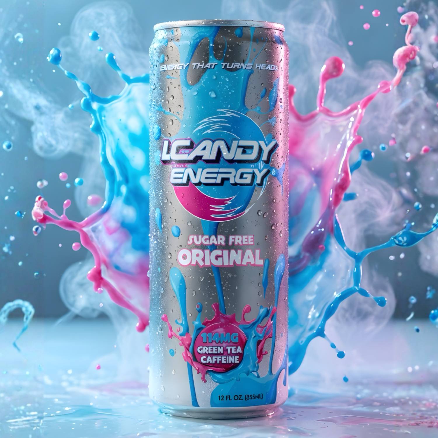 I.CANDY Energy Drink Variety Pack Original, Cotton Candy, Sugar Free 12 Fl Oz Cans Natural Caffeine with B3 B6 B12 Vitamins Bold Flavor No Crash Beverage