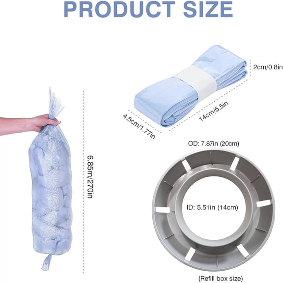 Diaper Pail Refills Compatible with Diaper Pails Lavender Scent, 8 Pack(270 inches/pcs)