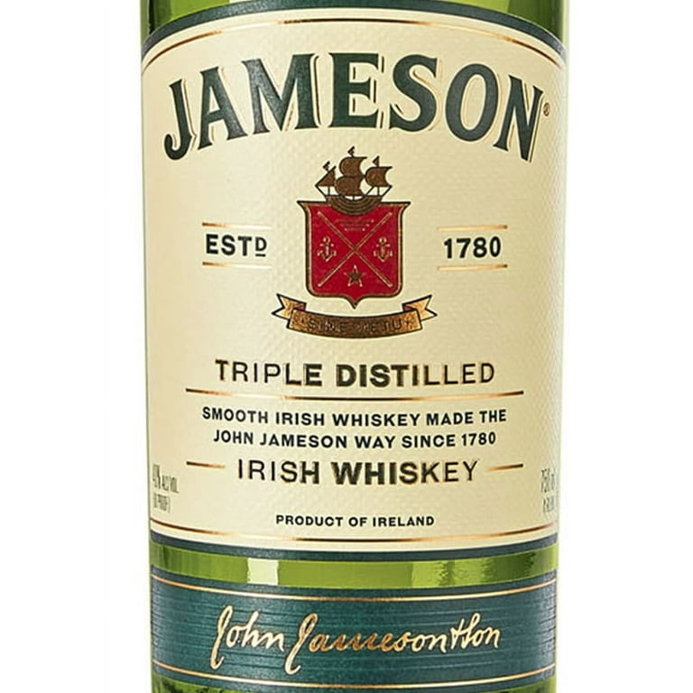 mL Irish Whiskey, 40% 750 ABV Jameson Bottle, Original