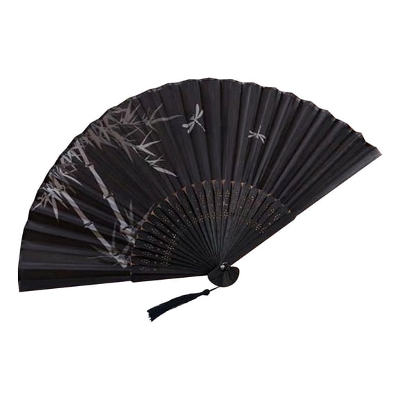 Vjnyvs Vintage Silk Folding Fan Retro Chinese Japanese Bamboo Hand Folding Fan Dance Hand Fan Home Decoration Ornaments Craft Gift Fan