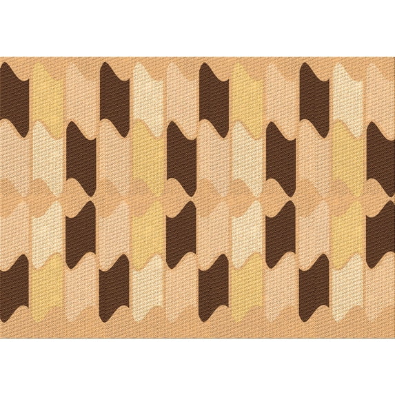 Ahgly Company Indoor Rectangle Patterned Red Fox Red Area Rugs, 7' x 9'