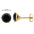 thumbnail image 3 of Mauli Jewels Ear Rings for Women 1.00 Carat Round Black Diamond Martini Stud Earrings Carat 14K Yellow Gold 3-prong, 3 of 5