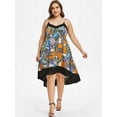 thumbnail image 2 of Más el tamaño de mangas Alto Bajo el vestido floral Imprimir Rosegal Vestidos casuales de talla grande, 2 of 5