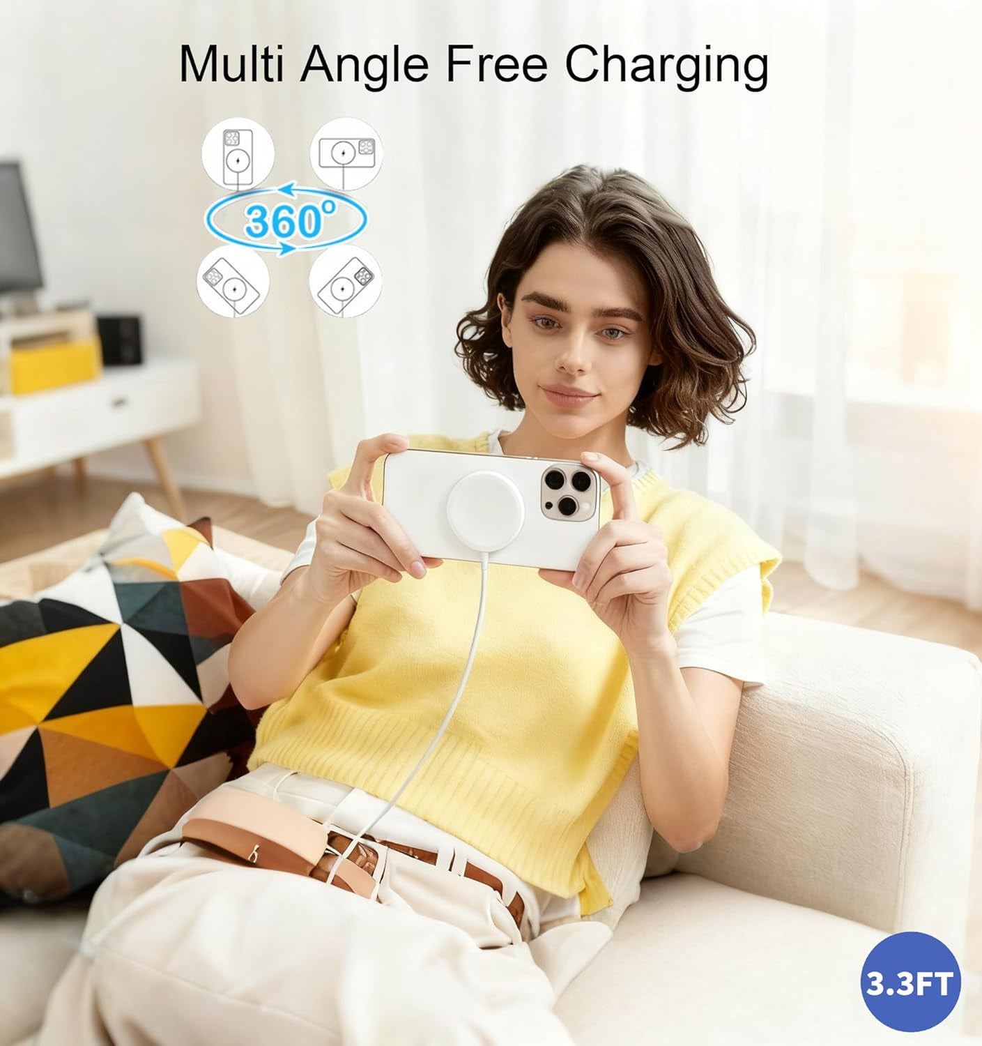NEOYFC  Mag-Safe Charger for iPhone 17/16/15,15W Fast Magnetic Wireless Charging Pad with USBC PD Block for iPhone 17/17 Air/17 Pro Max/17 Pro/16 Pro Max/16/15/14/13/12/11,AirPods 3/Pro 2