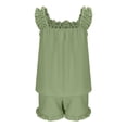 thumbnail image 5 of Vividxx Womens Pajama Sets 2 Piece Outfits Sleeveless Sleepwear Ruffle Crop Top And Casual Shorts Loungewear Outfit Comfortable, 5 of 6