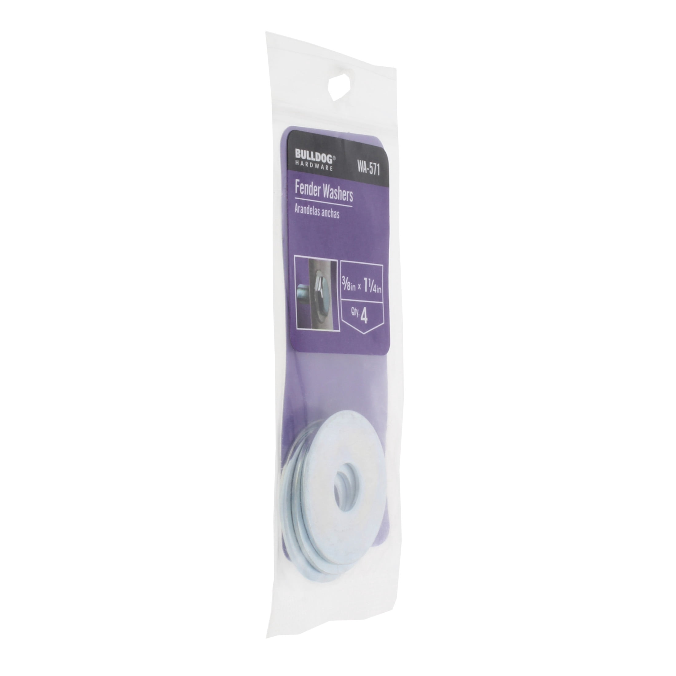Bulldog Hardware 3/8 in. x 1 1/4 in. Fender Washer, Zinc Plated Steel (4 Pack)