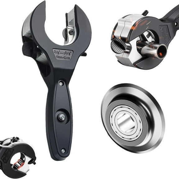 Ratchet-Type Pipe Cutter, One-Hand Fast Pipe Cutting Tool, Ratcheting Quick Metal Tube Cutter Machine,for Copper, PVC, Aluminum, Steel Pipes - Lightweight Handheld Design