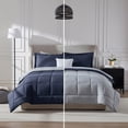thumbnail image 6 of Virtu Twin Size Comforter Set 9 Piece Reversible Comforter Set Twin Bed in a Bag Twin All Season, Twin Bed In A Bag With 2 Memory Foam Pillows, Navy, 6 of 7