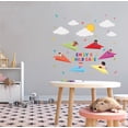 thumbnail image 2 of DAYCARE - Removable Paper Planes Children Daycare Center Customized Name Lettering Art Design Vinyl Kids Playroom Wall Decal - Cartoon Art Hearts Clouds Multicolored Decor Wall Sticker 10" x 9", 2 of 3