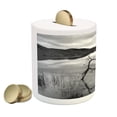 thumbnail image 2 of Black and White Piggy Bank, Scenic Tranquil Landscape with Lake Nature View Monochrome Photo, Ceramic Coin Bank Money Box for Cash Saving, 3.6" X 3.2", Black White Grey, by Ambesonne, 2 of 4
