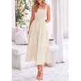 thumbnail image 3 of Vestido PRETTYGARDEN para mujer, a media pierna, verano 2025, color albaricoque, 3 of 9