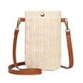 thumbnail image 1 of Bolso de hombro Yinane de ratán beige Monedero de hombro pequeño, 1 of 4