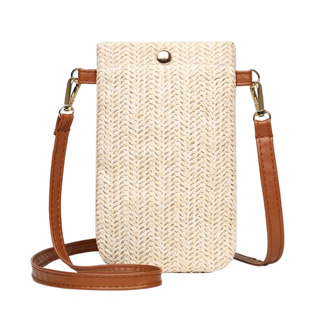 Bolso de hombro Yinane de ratán beige Monedero de hombro pequeño