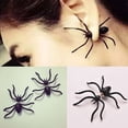 thumbnail image 2 of Grandest Birch 1Pc Halloween Scary Spider Shape Piercing Earring Ear Studs Jewelry Zinc Alloy Black, 2 of 7