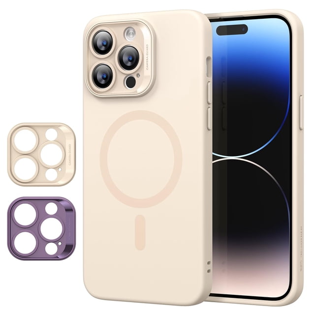Funda de teléfono ESR para iPhone 14 Pro con MagSafe Silicone Light Tan