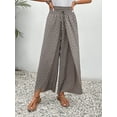 thumbnail image 3 of Floral Pants for Women Slit High Waisted Wide Leg Palazzo Pants Casual Summer Boho Beach Tulip Hem Flowy Wrap Pant, 3 of 5