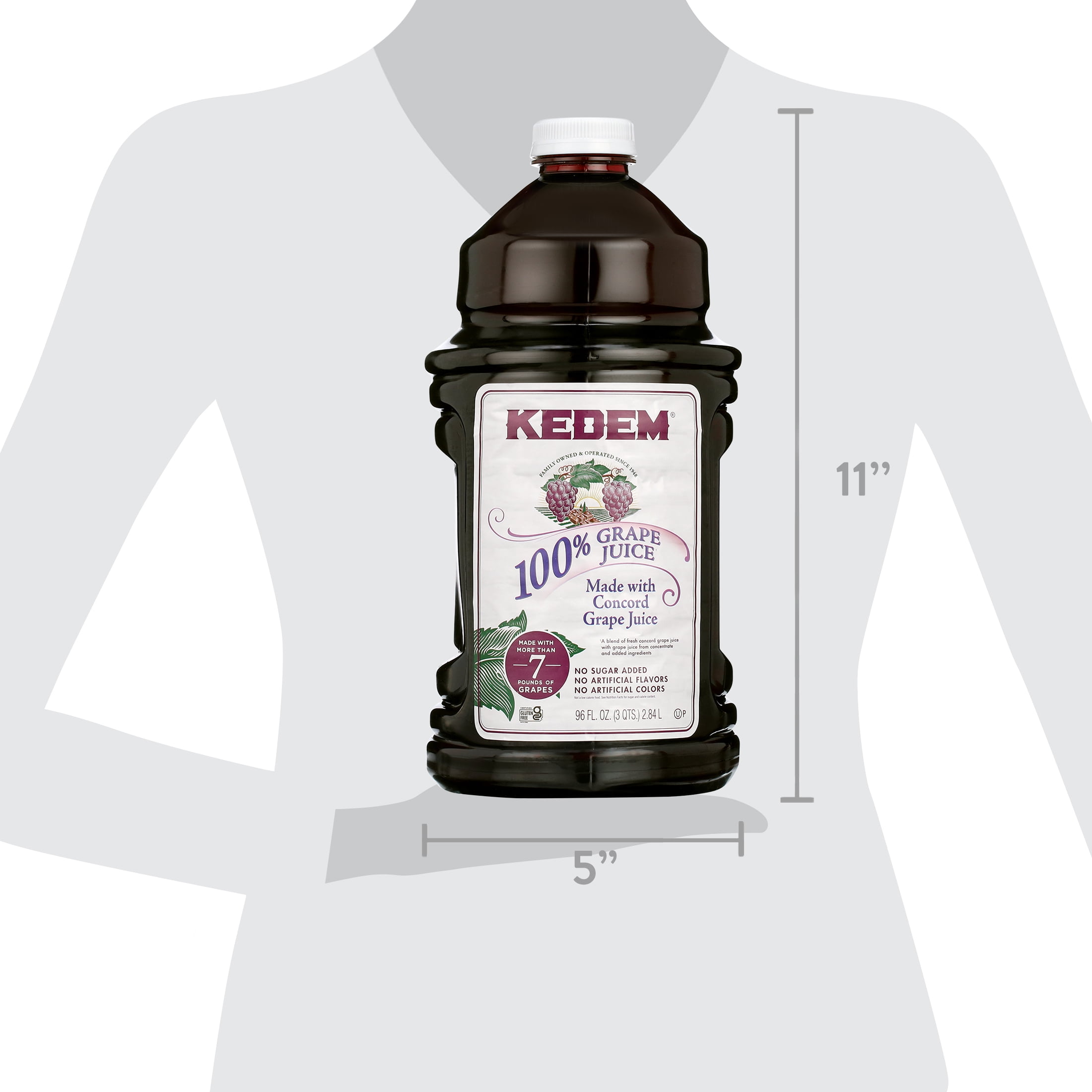Kedem Concord Grape Juice, 100% Juice, 96 oz 2 Pack No Sugar Added, No Artificial Flavors or Colors