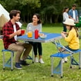 thumbnail image 7 of Ktaxon Portable Folding Picnic Table With 4-Person Chair Seats Aluminium Alloy, Blue, 7 of 7