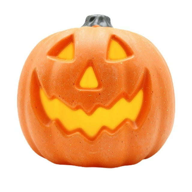Lámpara De Calabaza Luminosa Simulada, Decoración De Halloween Con Diseño Científico, Apariencia Hermosa, Tamaño: 22 20 Cm, Plástico Naranja, Adecuada Para El Hogar, Centro