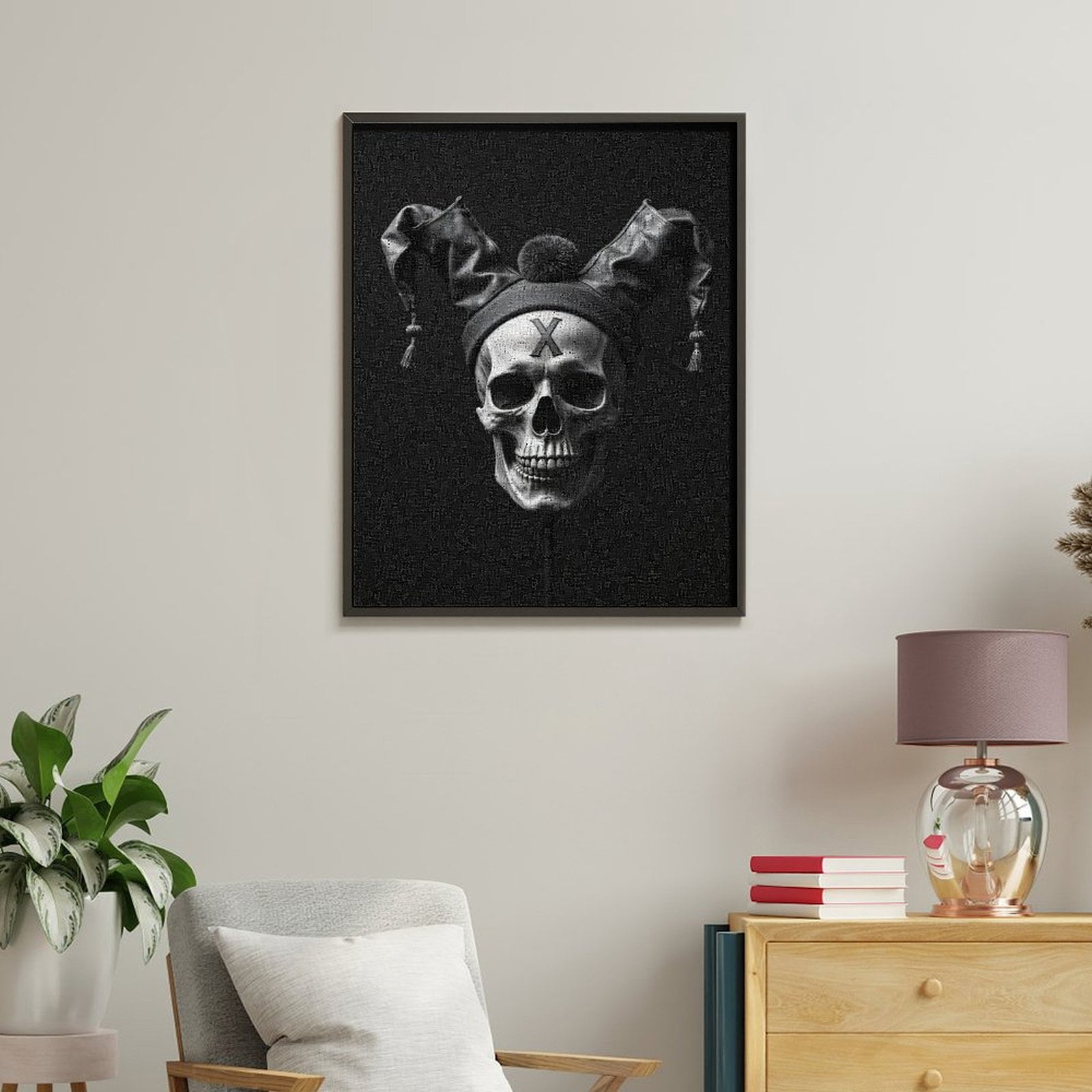 Paint By Numbers Kit for Adults Beginner - DIY Skull Jester Hat Gothic Art Canvas Painting Kits for Adults, Frameless Paint By Number for Adults for Home Wall Decor 16x20 Inch
