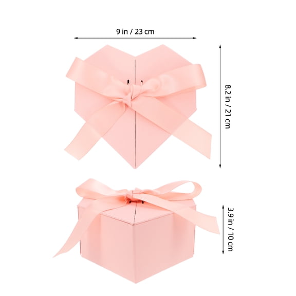 Heart Shaped Gift Box Valentines Treat Boxes Small Favor for Arrangement White Baby Pink