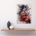 thumbnail image 2 of Woman Playing Classical Indian Folk Music Watercolour Artwork Ragini Musician Portrait Large Wall Art Poster Print Thick Paper 18X24 Inch, 2 of 5
