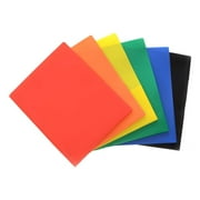 2 Pocket Multicolor Plastic Folders with Prong Fasteners, Black, Red, Green, Blue, Yellow, Orange, 6 Pack Plastic Folders