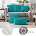thumbnail image 6 of Pack of 2 Outdoor Pillow Covers 16x16 Inch Waterproof Pure Teal Green Throw Pillow Covers, Decorative Couch Pillow Case Sham Simple Solid Color Pillowcases Cushion Covers for Patio Garden, 6 of 8