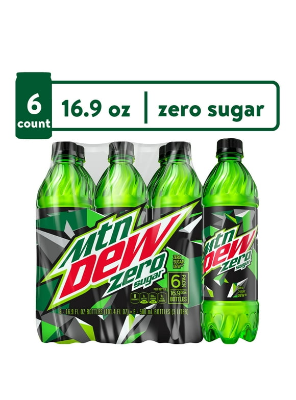 Mountain Dew Zero Sugar Citrus Soda Pop, 16.9 fl oz, 6 Pack Bottles