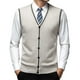 thumbnail image 4 of Chaleco de lana con cuello en V y hebilla para hombre - Color liso, sin cuello, ideal para citas o trabajo - Para todas las estaciones (M-XXXL), 4 of 4