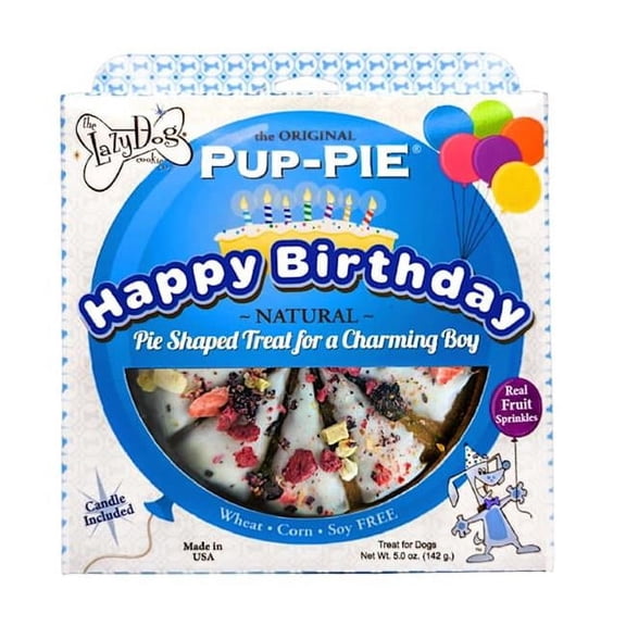 Lazy Dog Cookie Pup-Pie®, Treat For Dogs,  Happy Birthday For A Charming Boy, 5 oz (142 g)