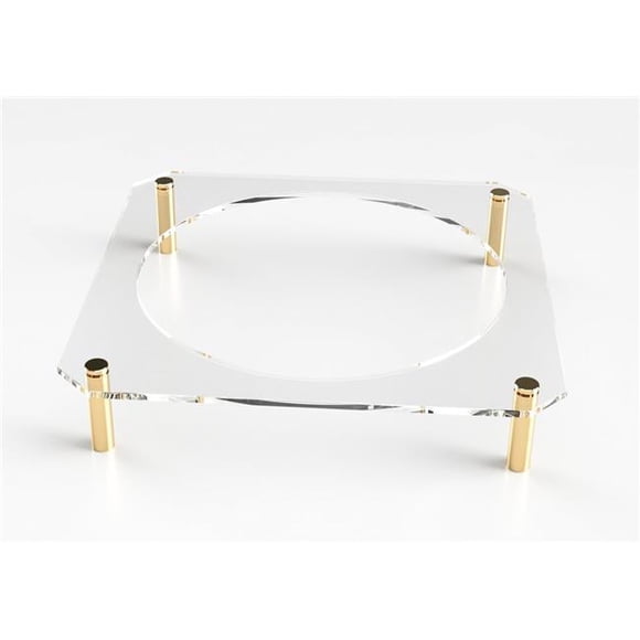 Nua 61044 Acrylic Seder Plate Stand Gold Standoffs - 16 x 16 x 3 in.