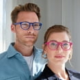 thumbnail image 3 of OPULIZE POP Reading Glasses 2 Pack - Fun Round Matte Frame - Purple Moss Green - Spring Hinges, Scratch Resistant - Mens Womens - RR2-56 - +3.50, 3 of 6