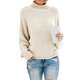 thumbnail image 2 of Suéter de mujer de gran tamaño, medio cuello alto, manga de murciélago, punto grueso, suelto, , cuello alto, sólido, informal, jersey, , XXXL Yinane suéter de mujer de gran tamaño, 2 of 6