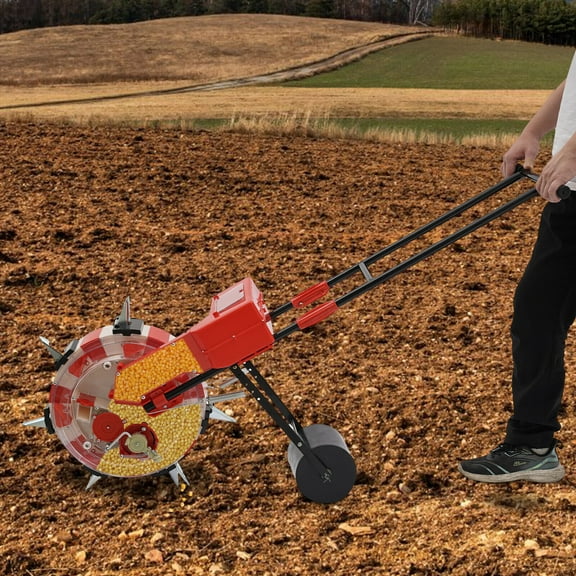 Manual Seeder, Seeder Planter, Hand-push Seeder Modern Red Garden Seeder, Controls The Number Of Seeds to 1-2 At a Time