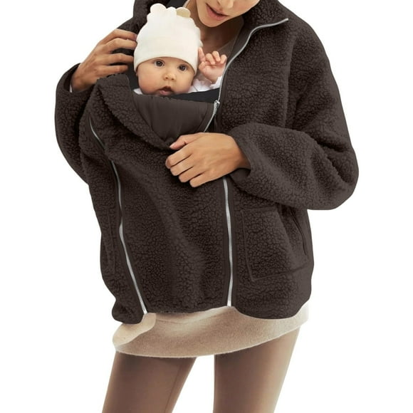 Women's and Children's Matching Hooded Jacket with Kangaroo Pockets and Fleece Lining