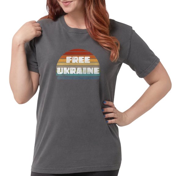 CafePress - Free Ukraine Women's Comfort Colors® T Shirt - Womens Comfort Colors® Shirt