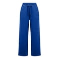 thumbnail image 5 of GERsome Women's Fleece Wide Leg Pants Drawstring Elastic Waist Lounge Sweatpants with Pockets Winter Casual Trousers Size 2XL, 5 of 6